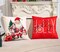 Christmas Decor-Throw Pillow Covers 18x18 in Set of 4,Decorative Snowman Santa Pillow Case for Couch Sofa Winter Holiday Indoor Outdoor Home Red White Xams Decorations
